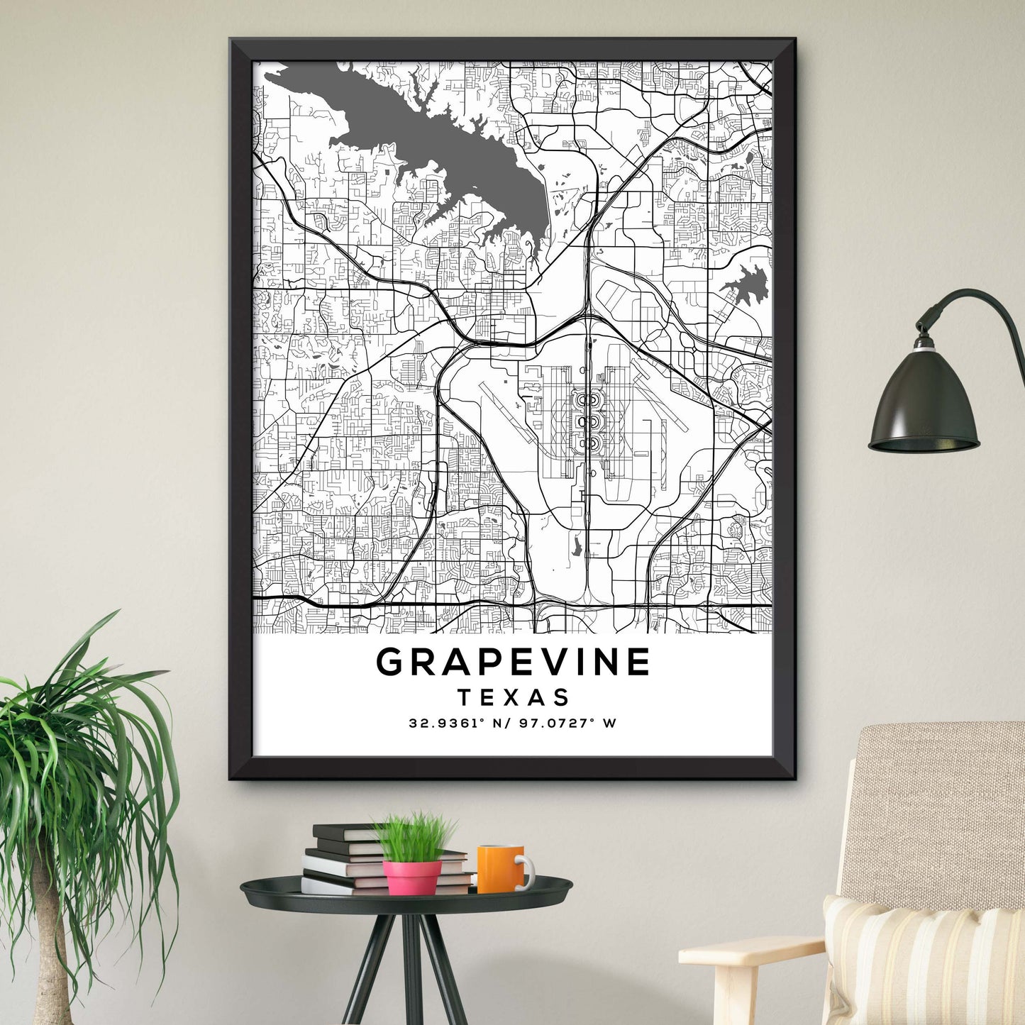 Grapevine,Texas Map Print