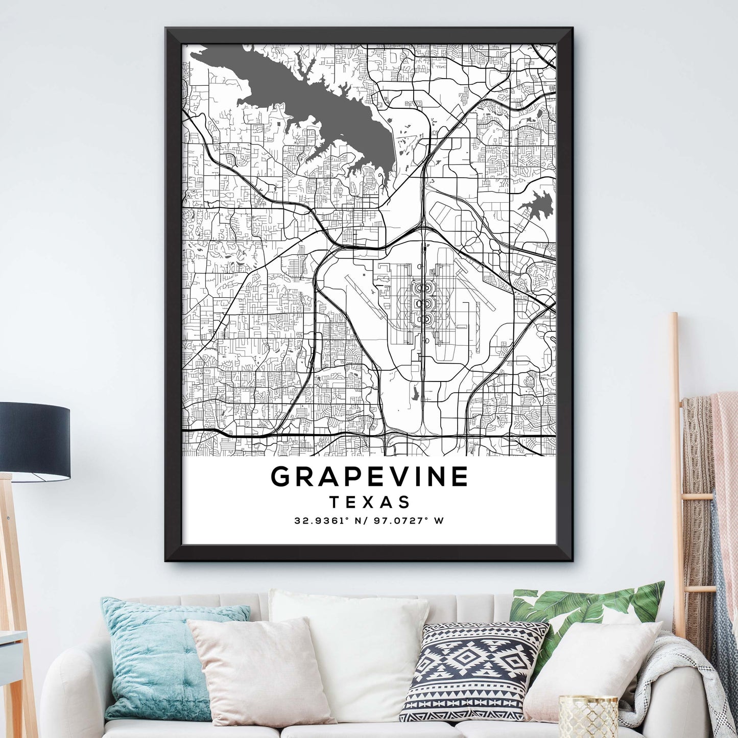 Grapevine,Texas Map Print