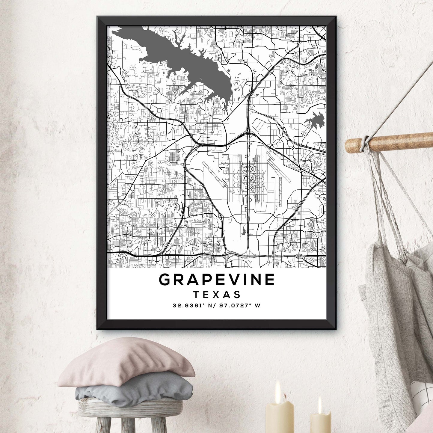 Grapevine,Texas Map Print