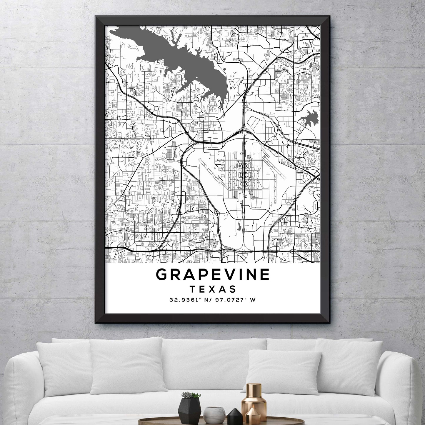 Grapevine,Texas Map Print