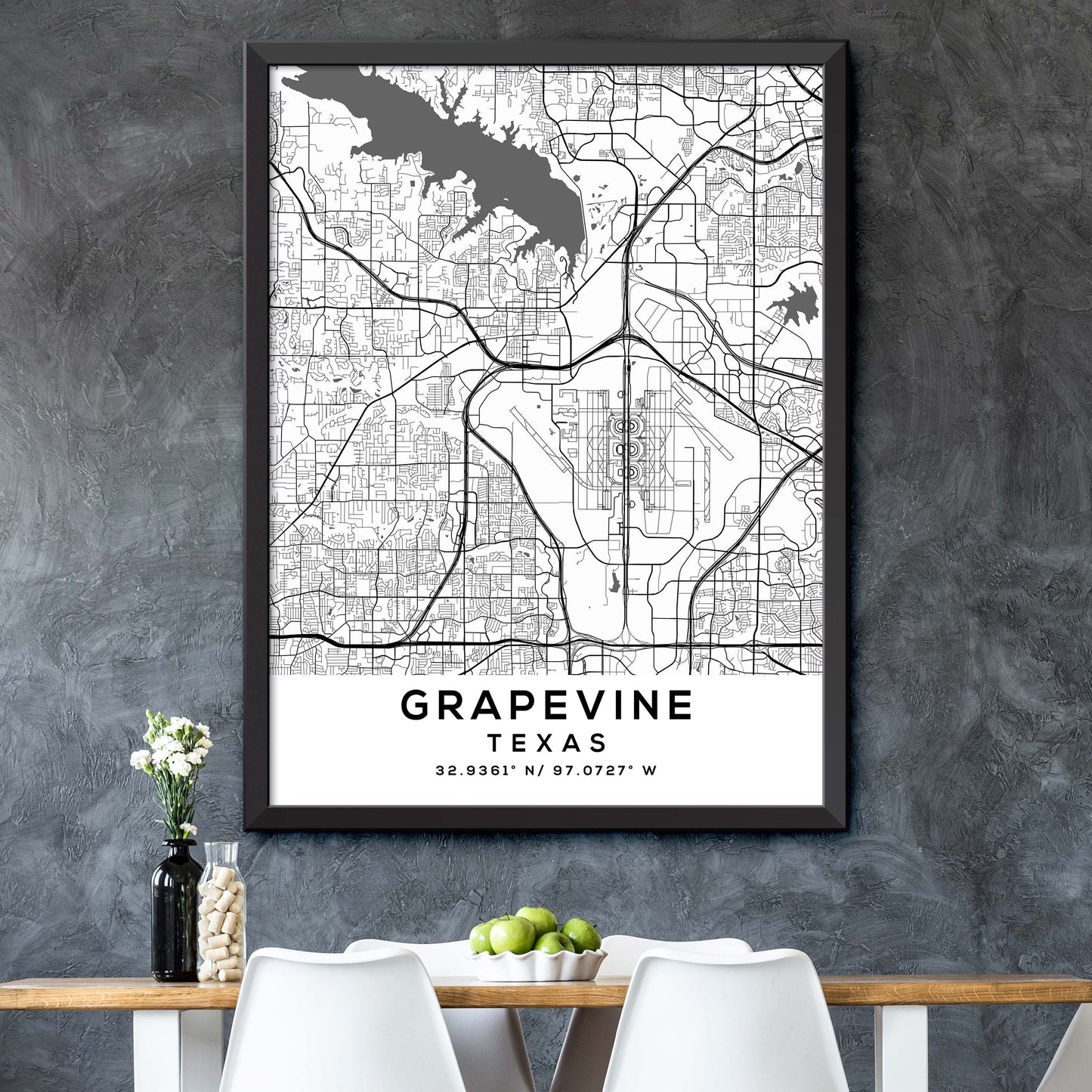 Grapevine,Texas Map Print