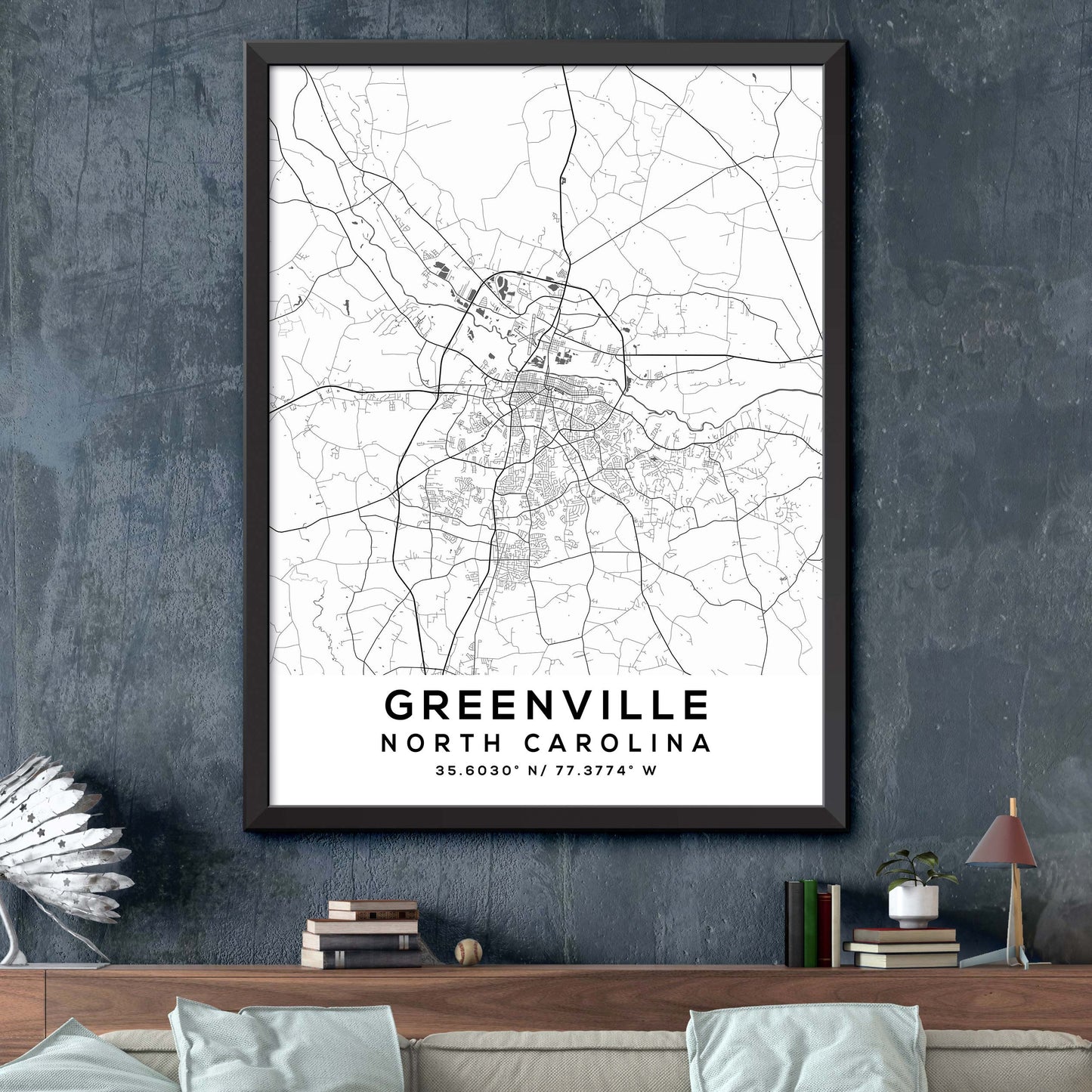 Greenville,North-Carolina Map Print