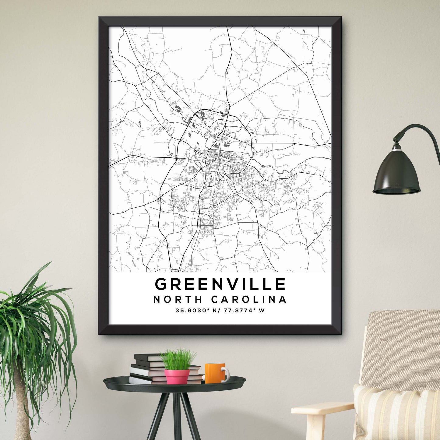 Greenville,North-Carolina Map Print