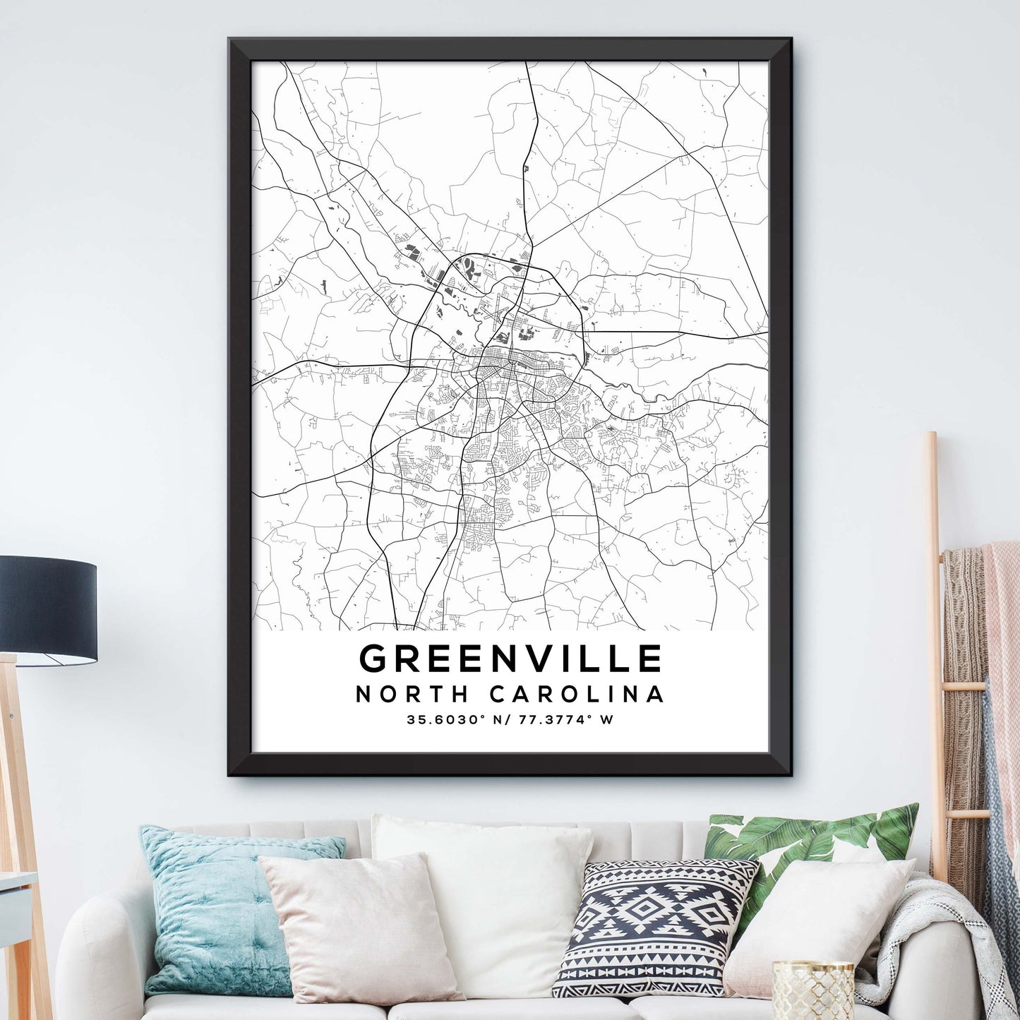 Greenville,North-Carolina Map Print