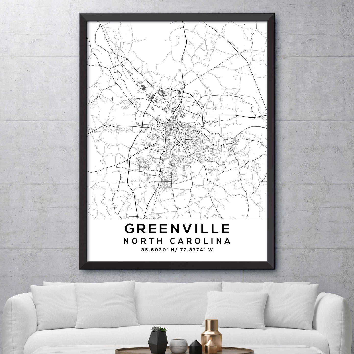 Greenville,North-Carolina Map Print