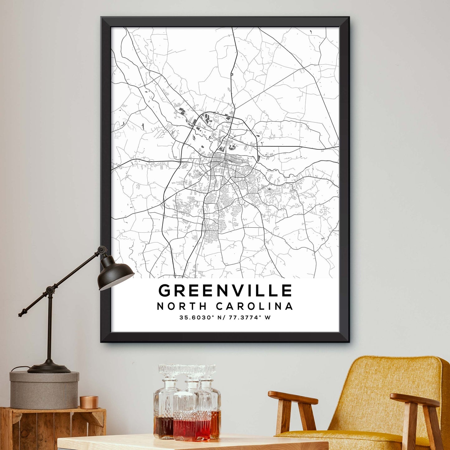 Greenville,North-Carolina Map Print