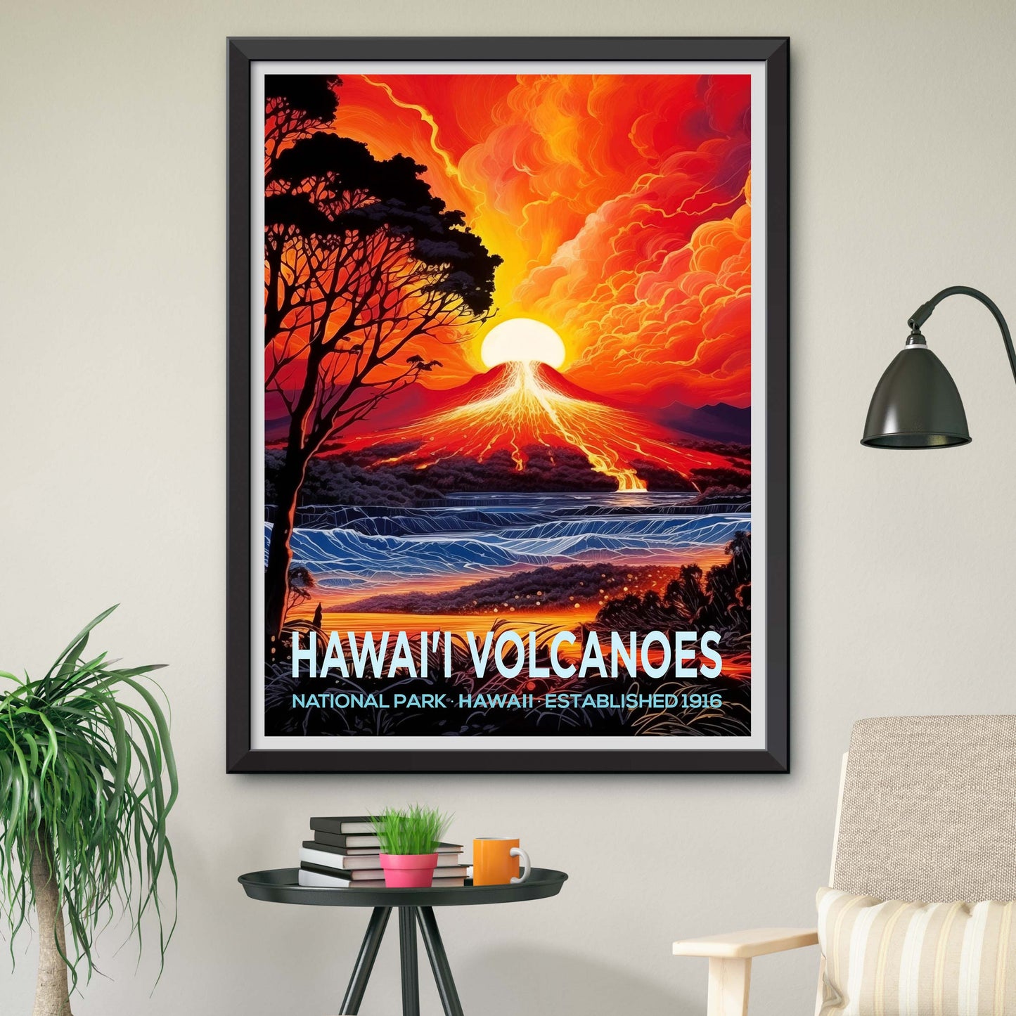 Hawaii Volcanoes National Park Travel Art, Hawaii Volcanoes Travel Print