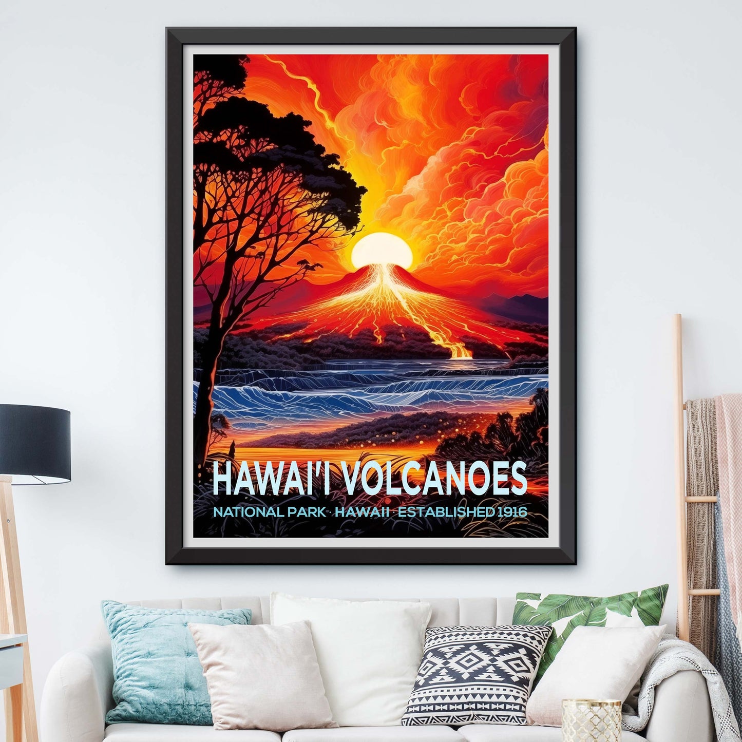 Hawaii Volcanoes National Park Travel Art, Hawaii Volcanoes Travel Print