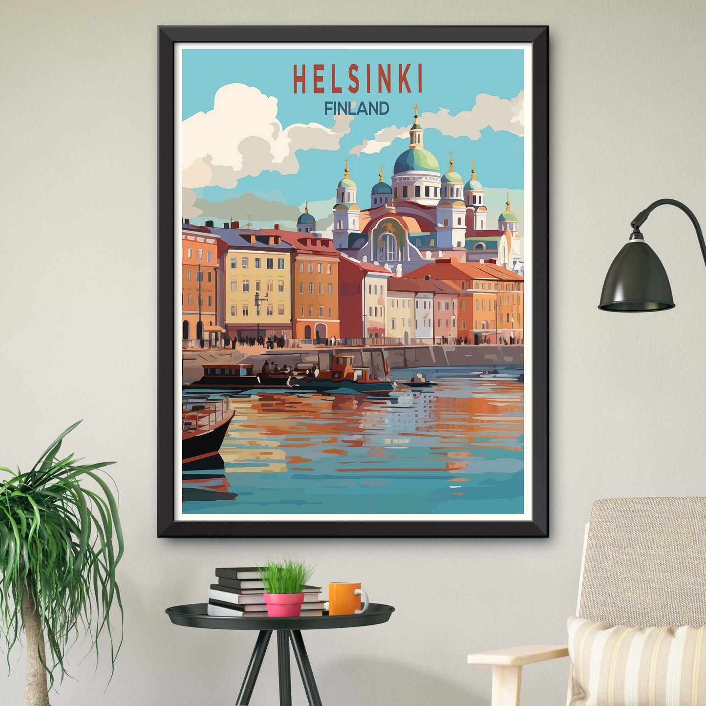 Helsinki Travel Poster, Finland Wall Art, Helsinki Cathedral Poster,