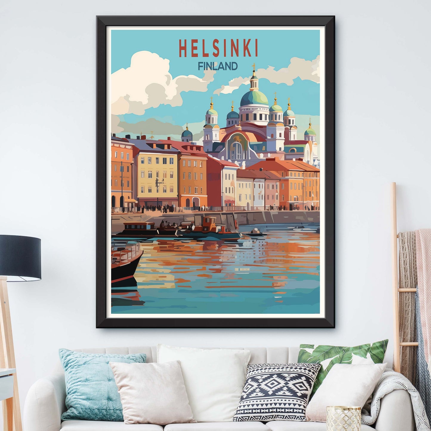 Helsinki Travel Poster, Finland Wall Art, Helsinki Cathedral Poster,