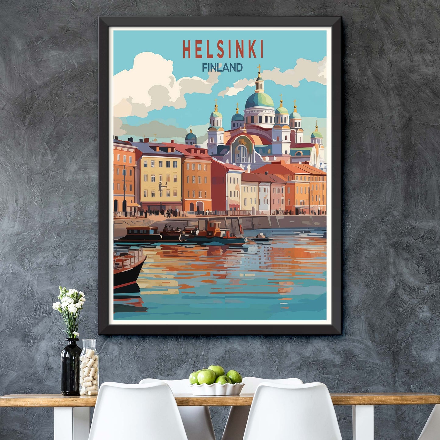 Helsinki Travel Poster, Finland Wall Art, Helsinki Cathedral Poster,