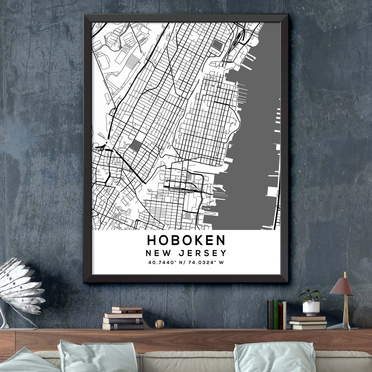 Hoboken,New-Jersey Map Print