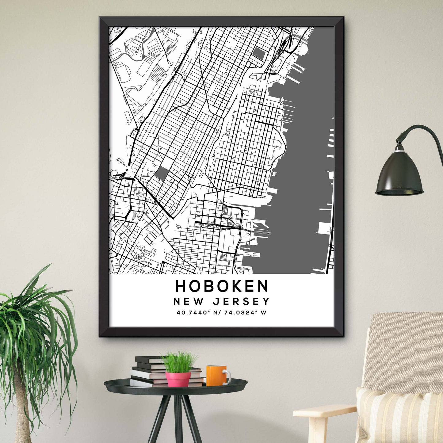 Hoboken,New-Jersey Map Print