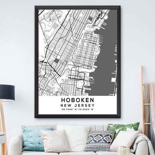 Hoboken,New-Jersey Map Print