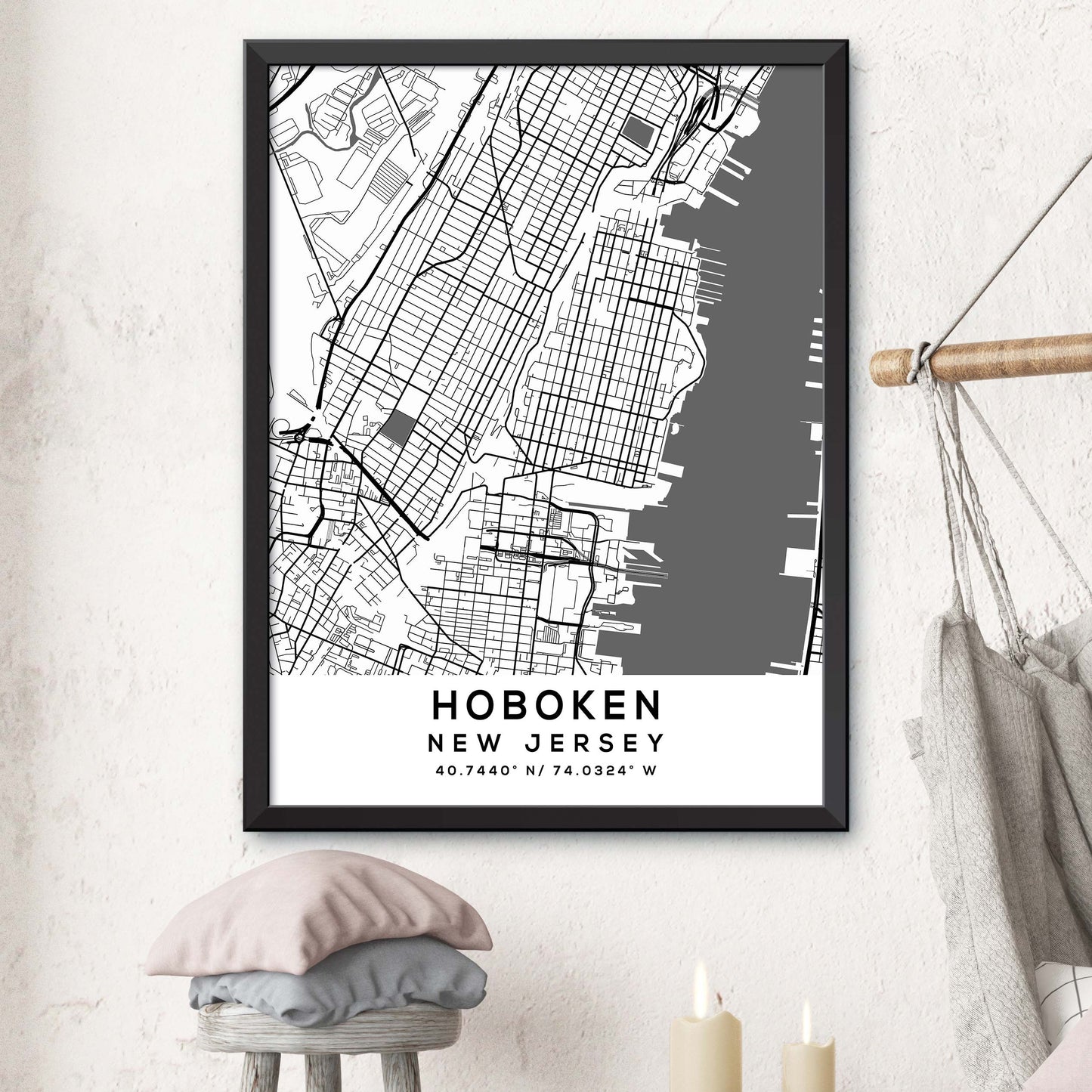 Hoboken,New-Jersey Map Print