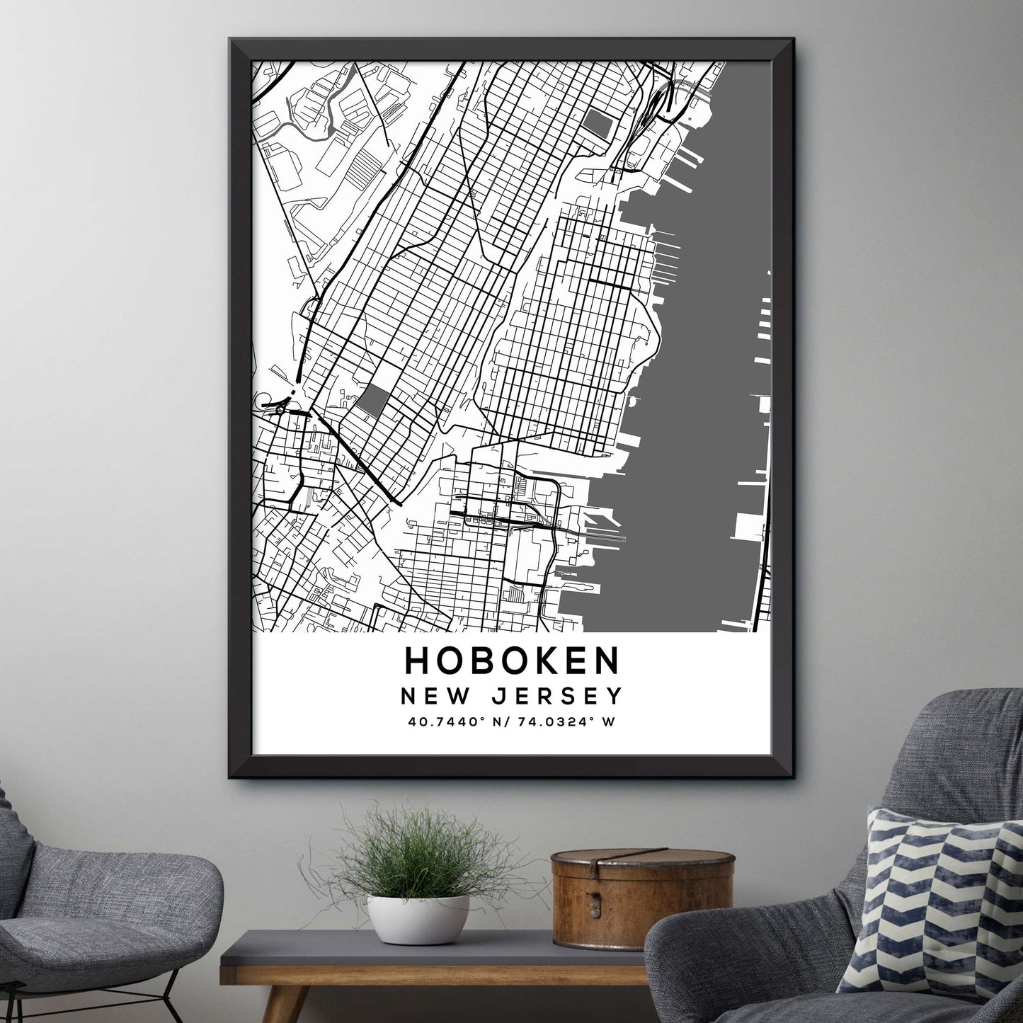 Hoboken,New-Jersey Map Print