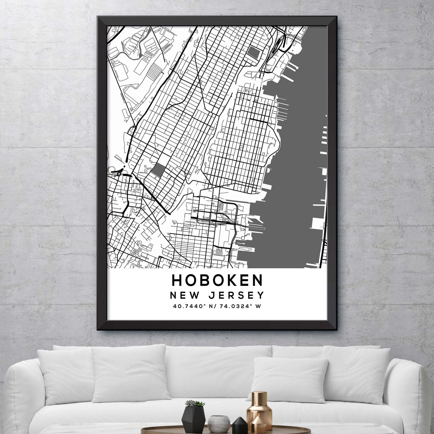 Hoboken,New-Jersey Map Print