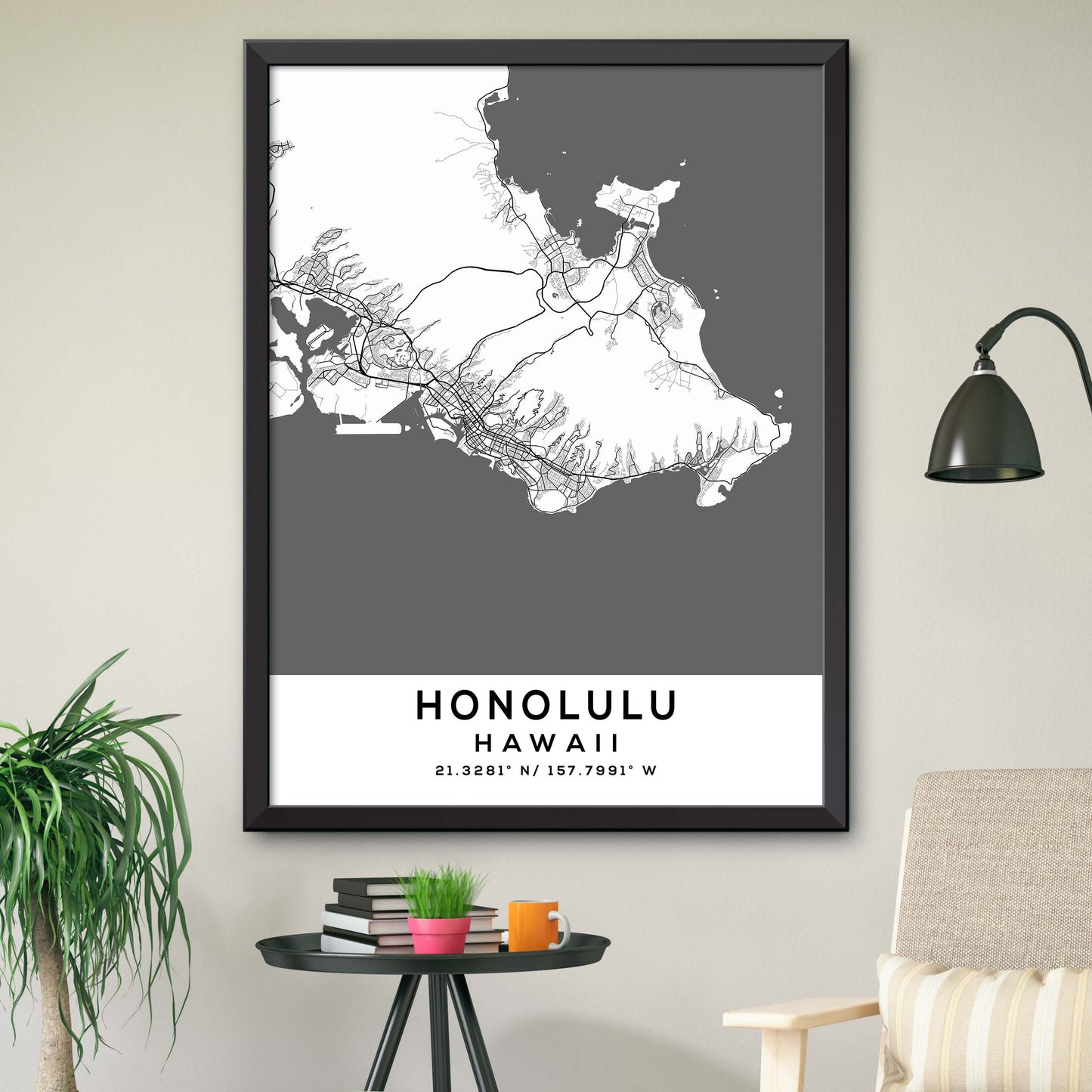 Honolulu,Hawaii Map Print