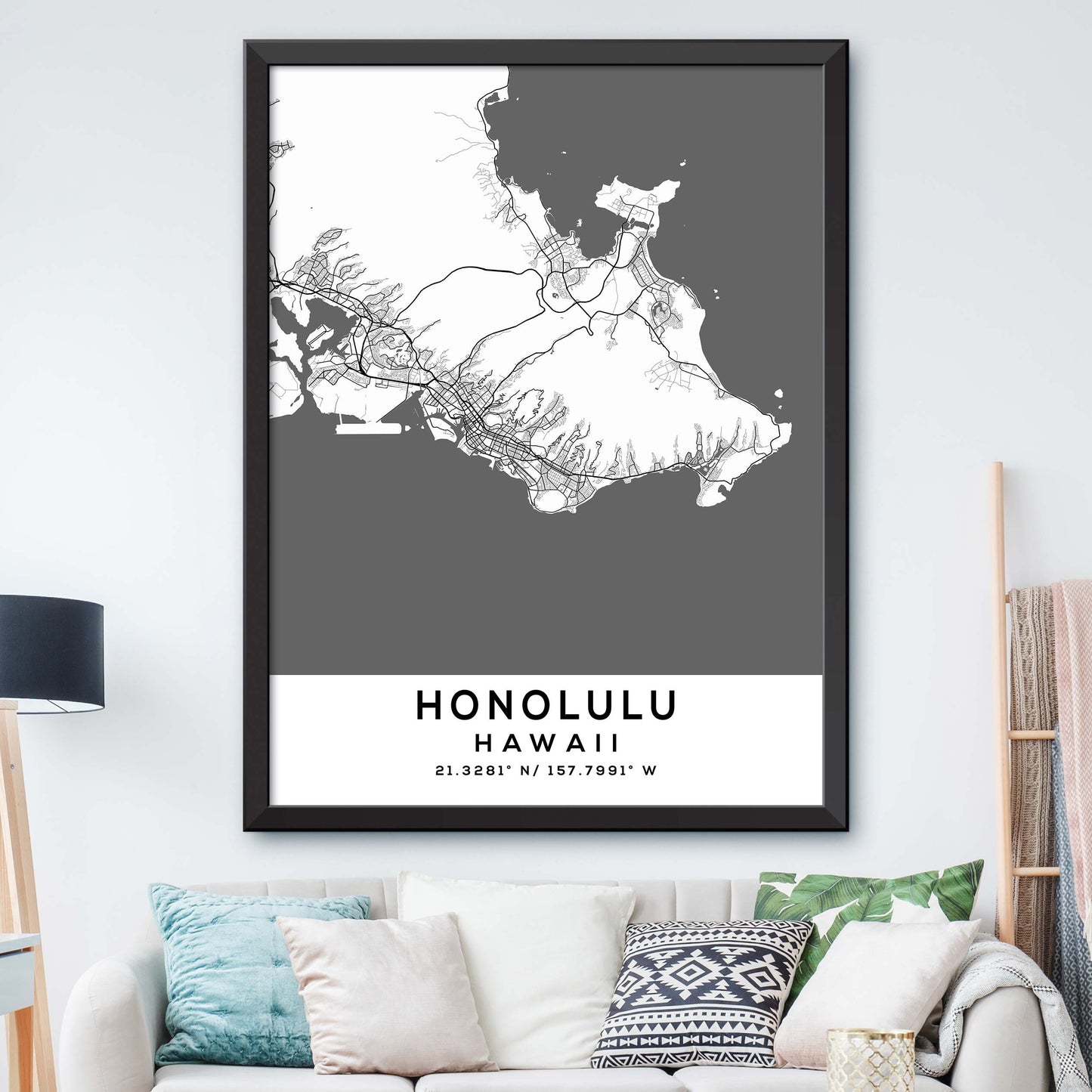 Honolulu,Hawaii Map Print