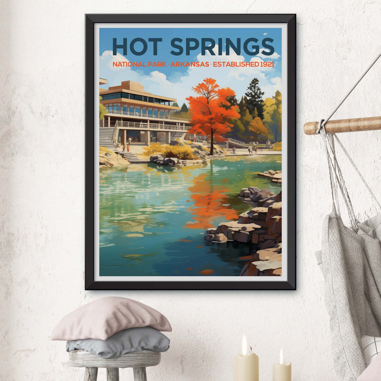 Hot Springs National Park Travel Poster | Hot Springs Arkansas