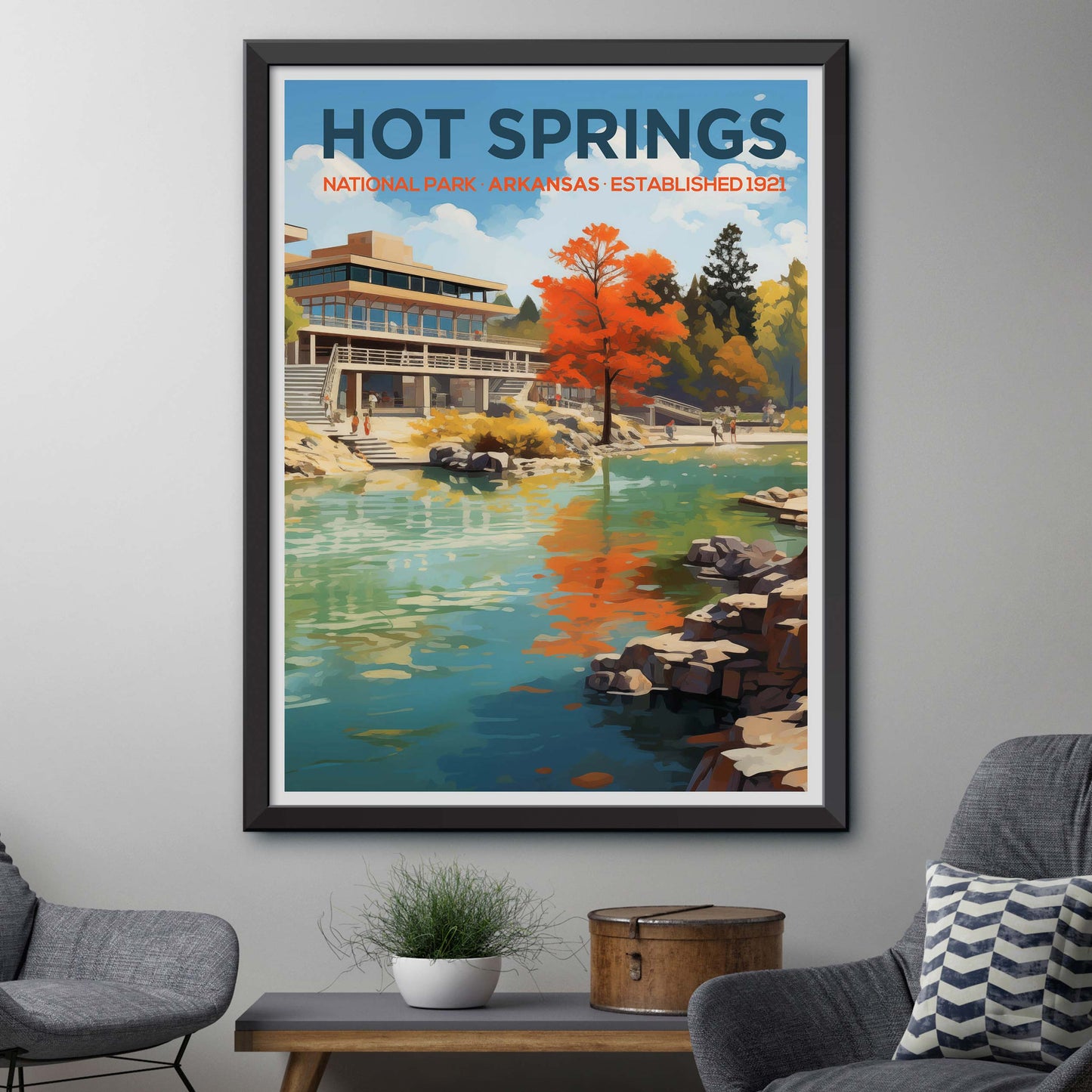 Hot Springs National Park Travel Poster | Hot Springs Arkansas