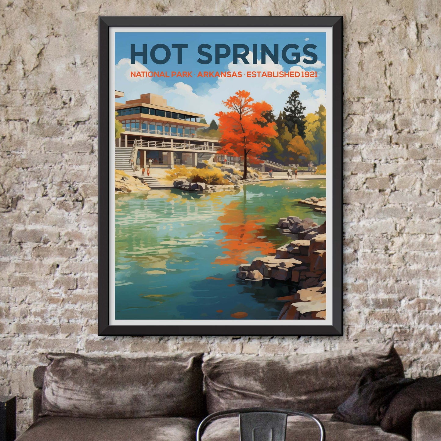 Hot Springs National Park Travel Poster | Hot Springs Arkansas