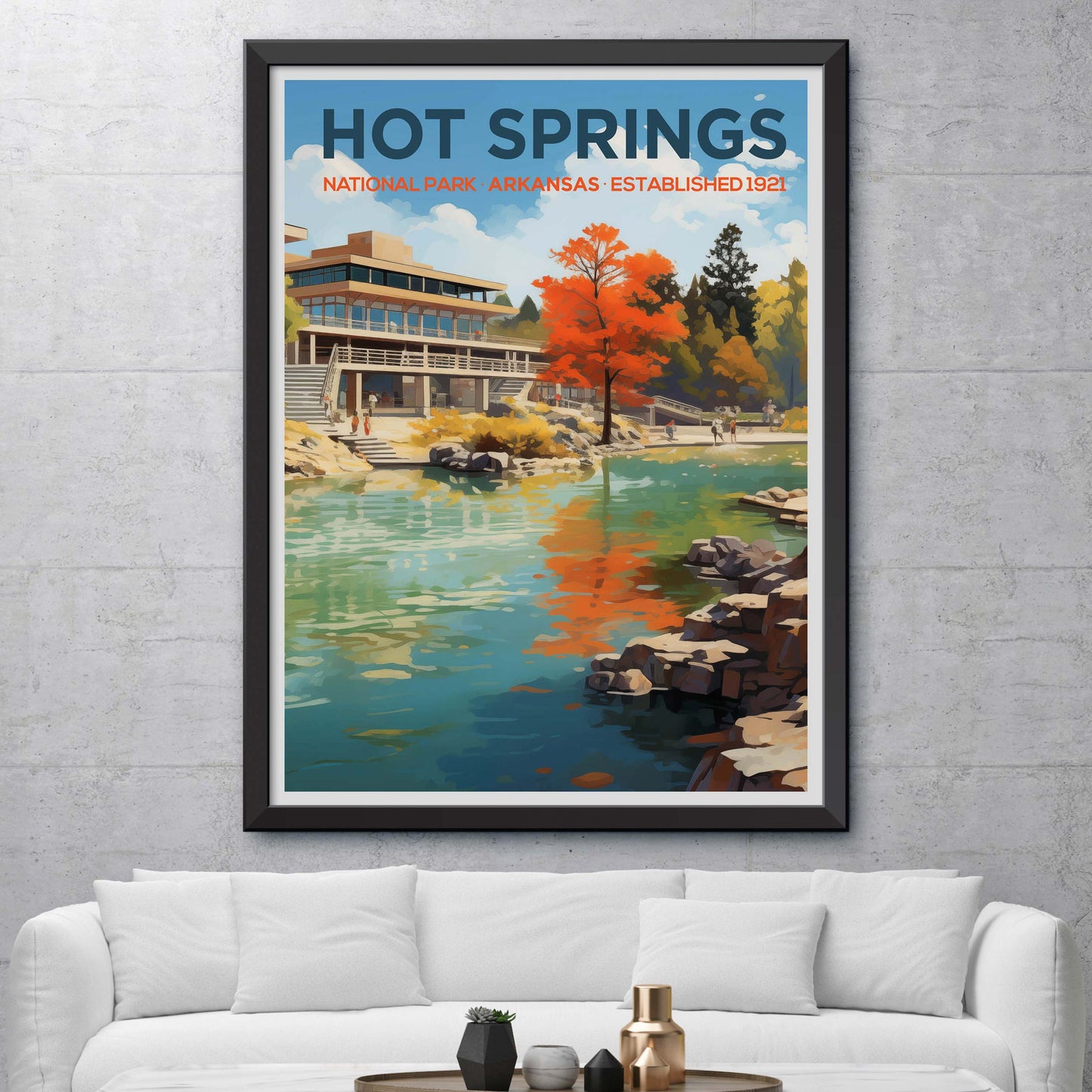 Hot Springs National Park Travel Poster | Hot Springs Arkansas