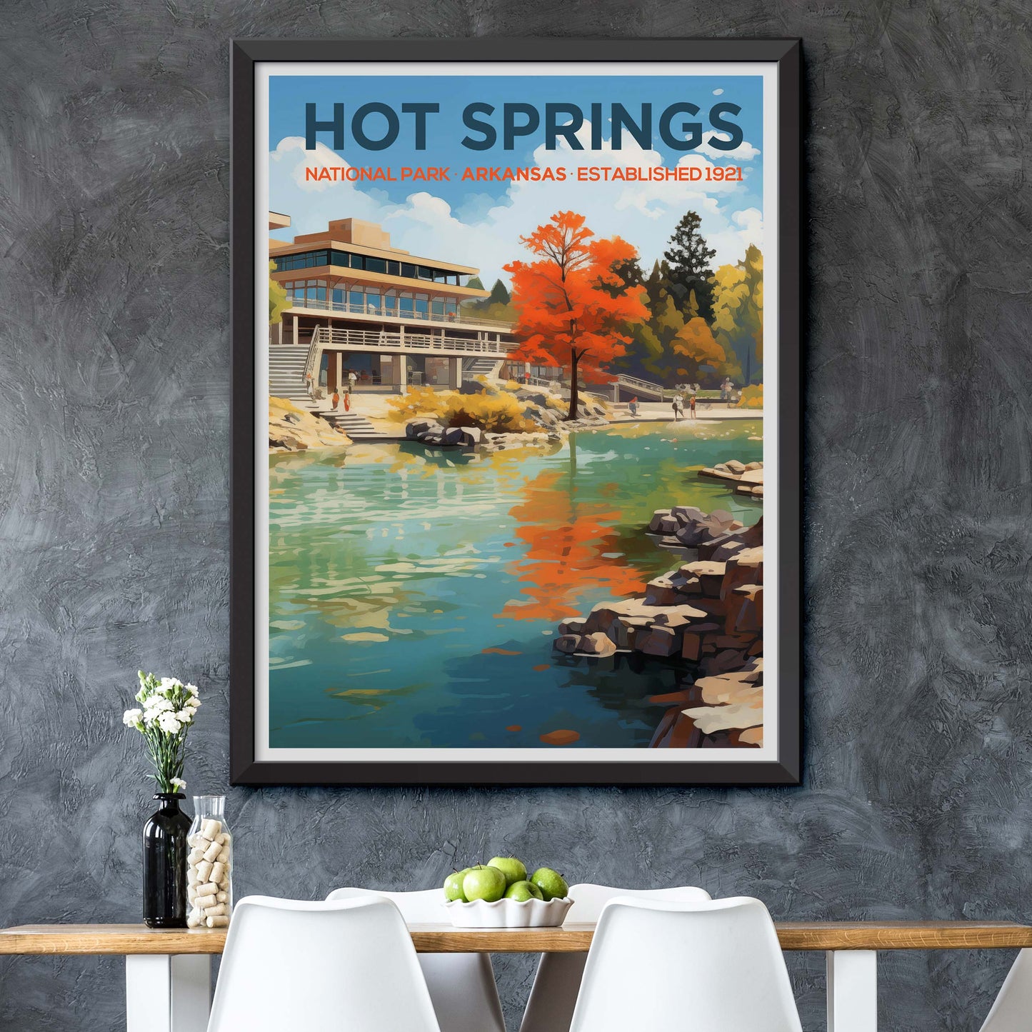 Hot Springs National Park Travel Poster | Hot Springs Arkansas