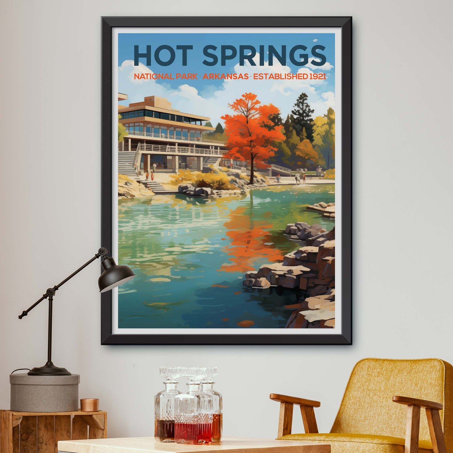 Hot Springs National Park Travel Poster | Hot Springs Arkansas