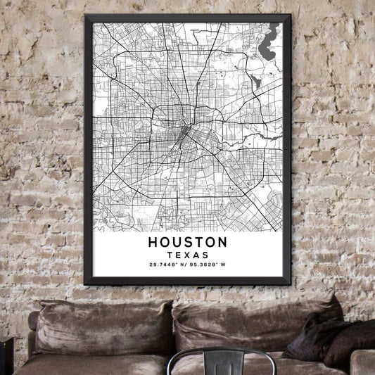 Houston,Texas Map Print