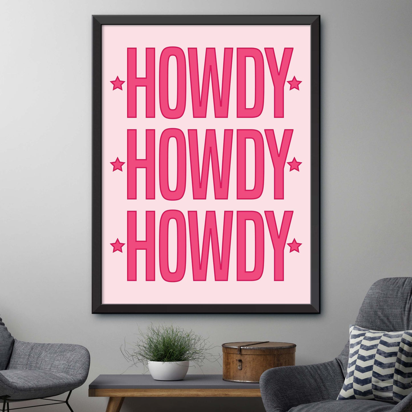 Pink Howdy Howdy Howdy Print