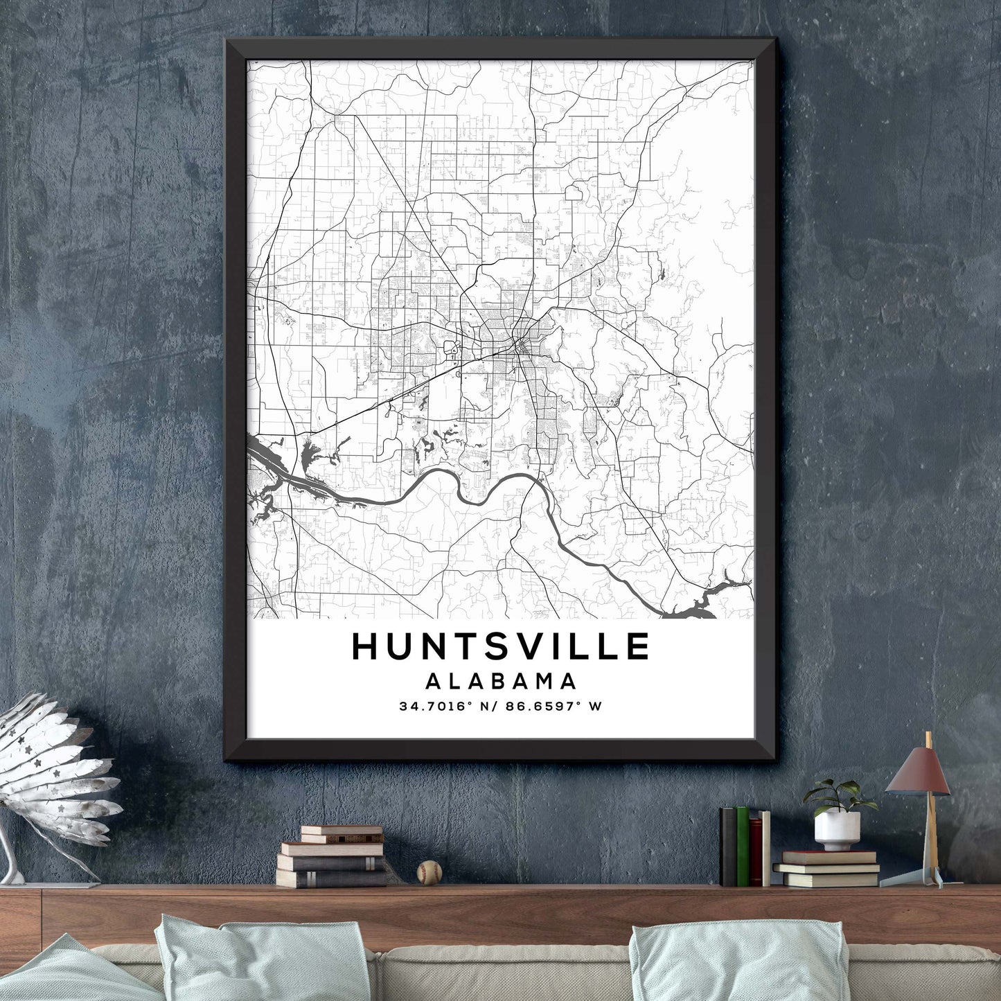 Huntsville,Alabama Map Print