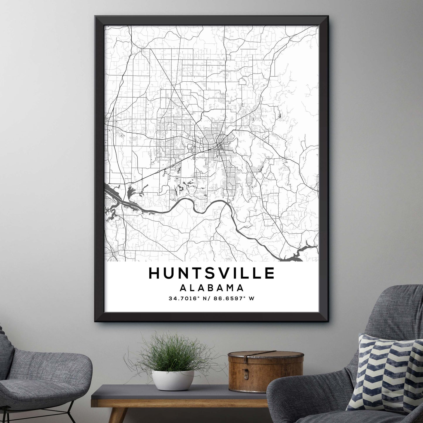 Huntsville,Alabama Map Print