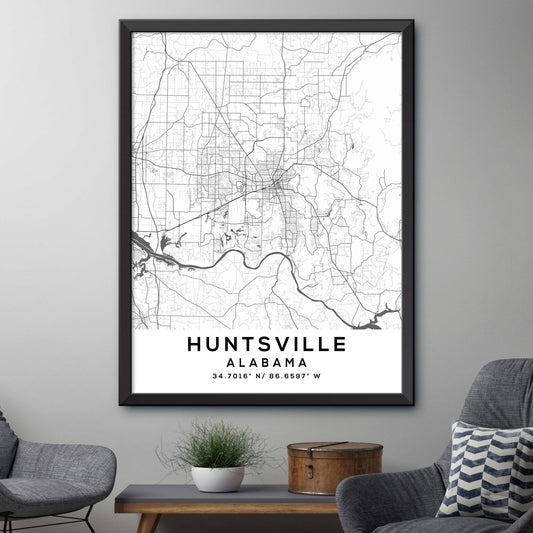 Huntsville,Alabama Map Print