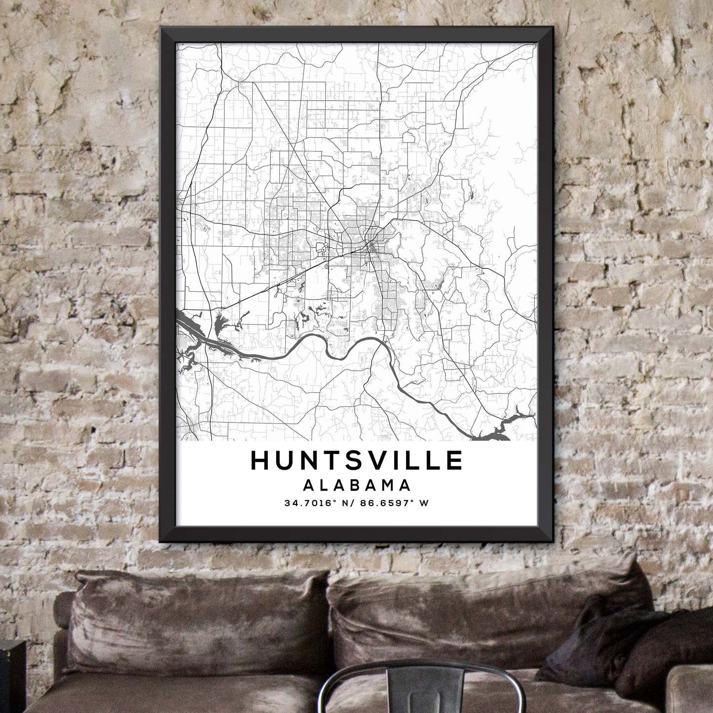 Huntsville,Alabama Map Print