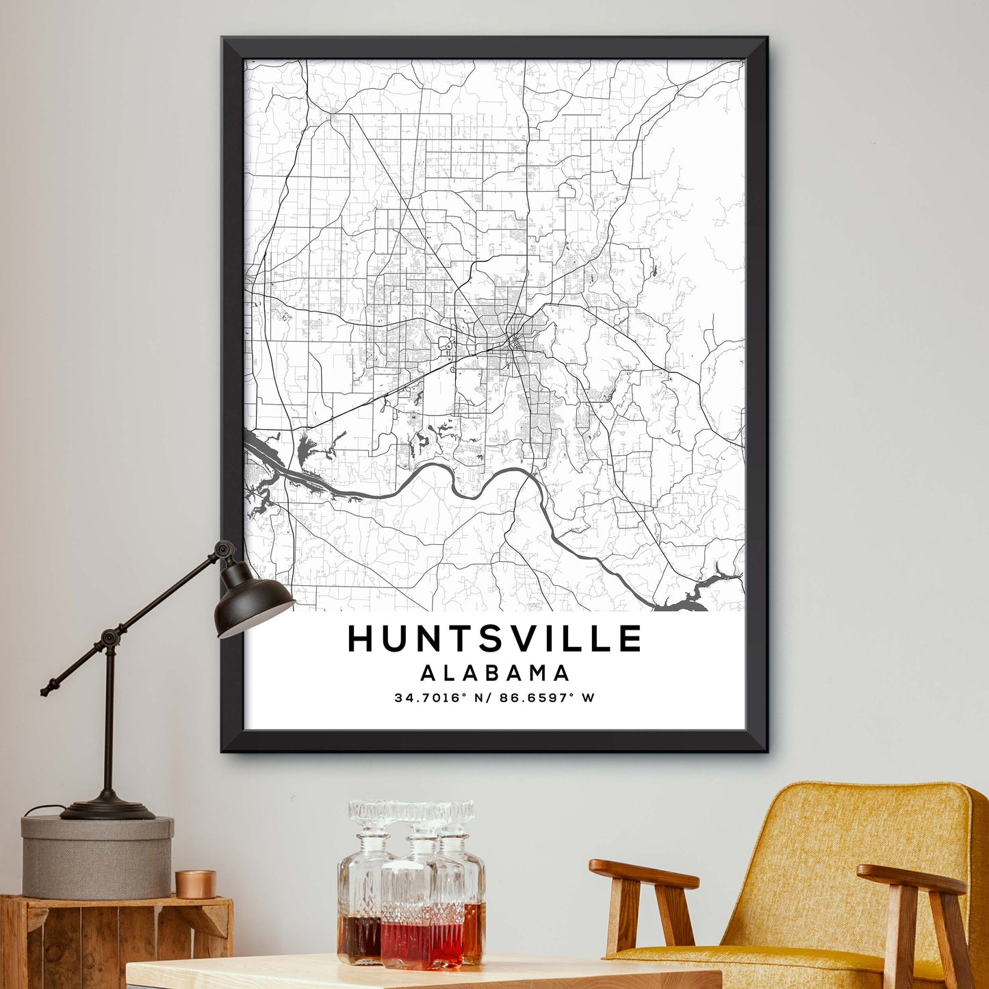 Huntsville,Alabama Map Print