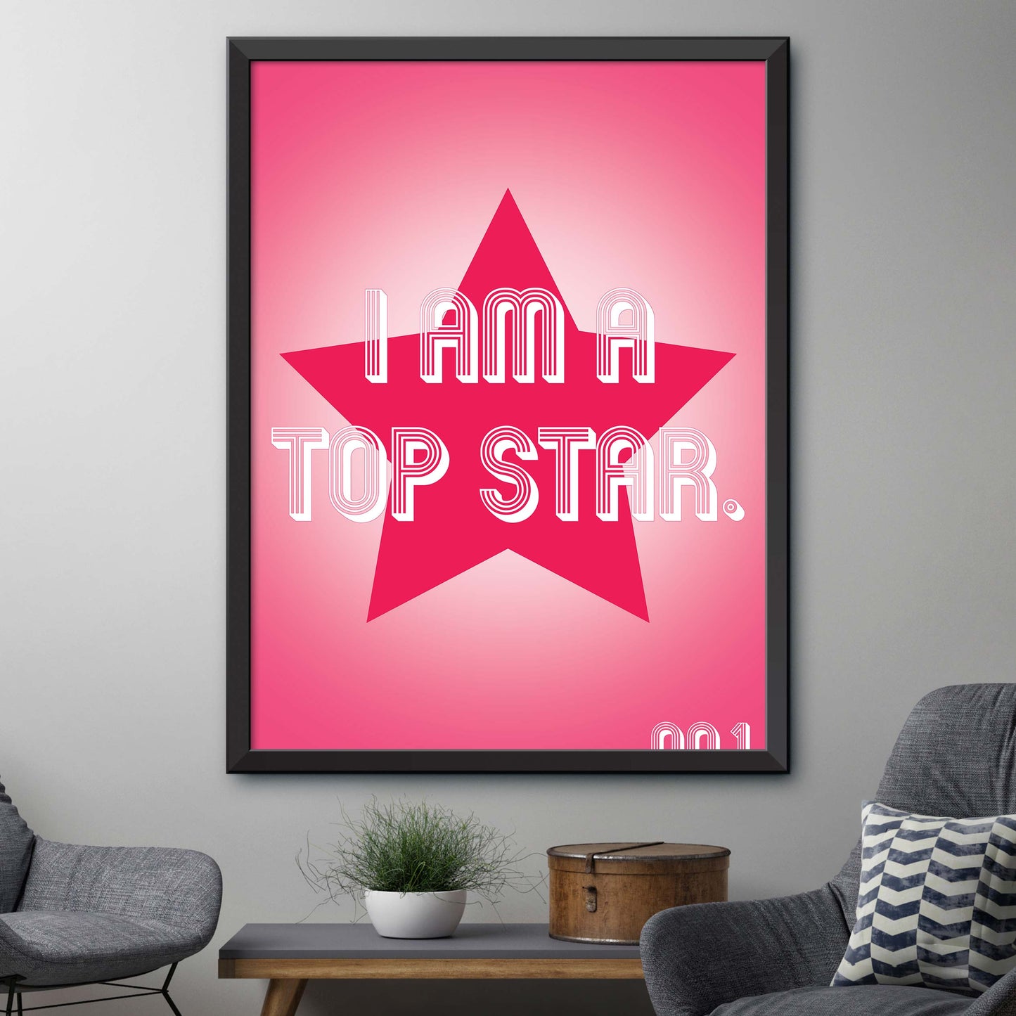 Pink I Am A Top Star Print