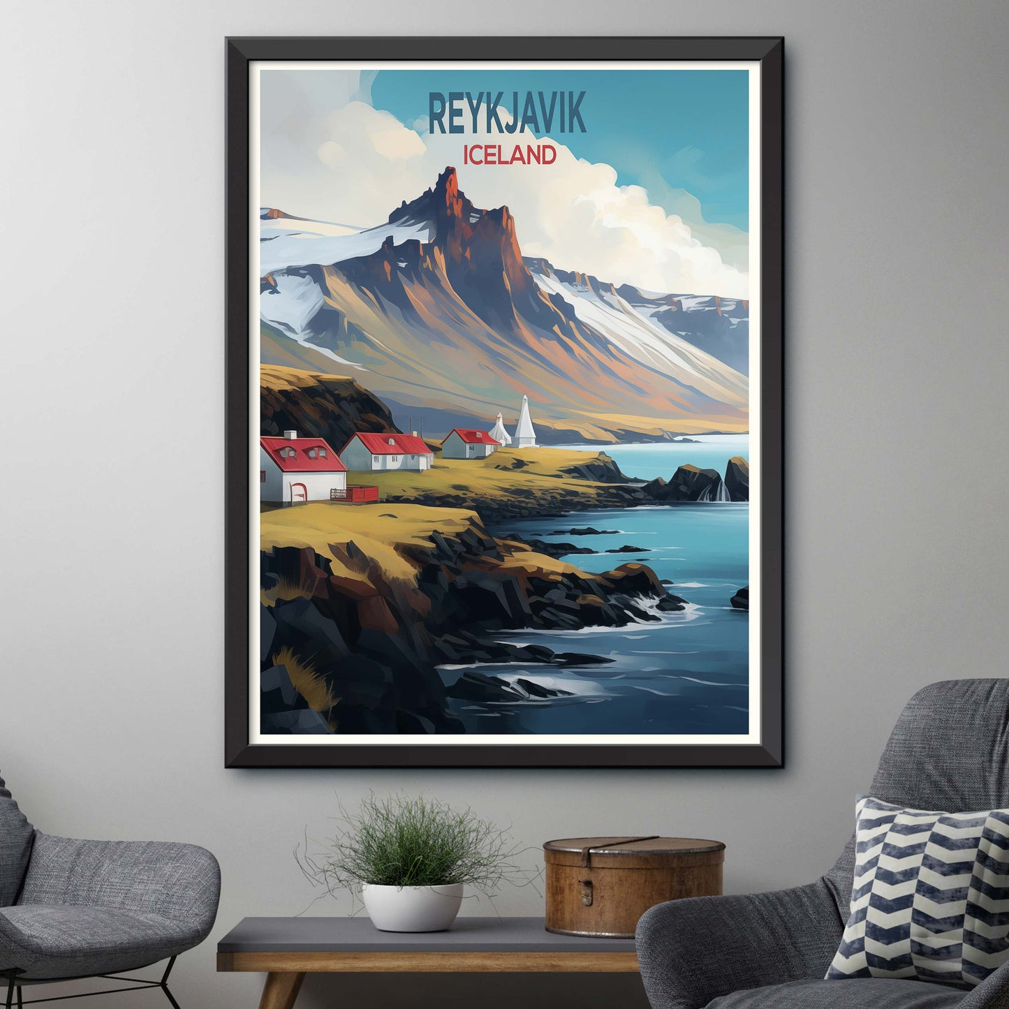 Reykjavik Print - Iceland, Reykjavik Poster, Home Decor, Gift Print or Canvas