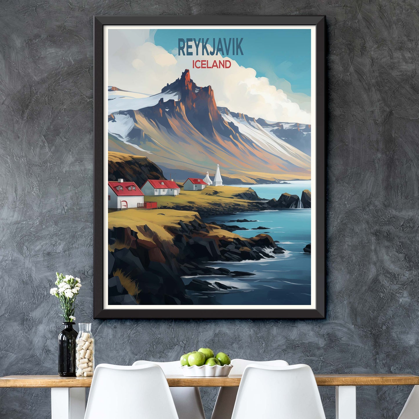 Reykjavik Print - Iceland, Reykjavik Poster, Home Decor, Gift Print or Canvas