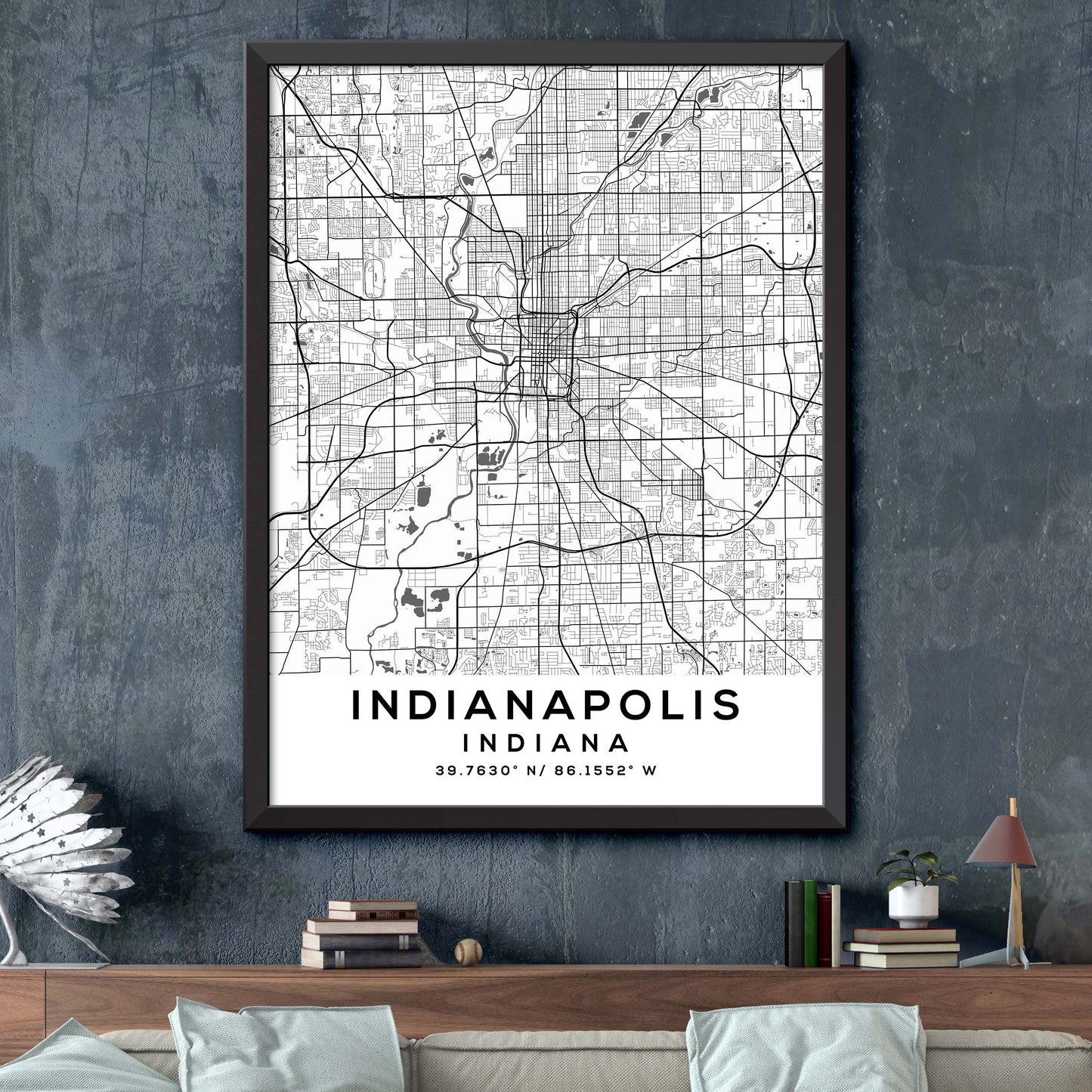 Indianapolis,Indiana Map Print