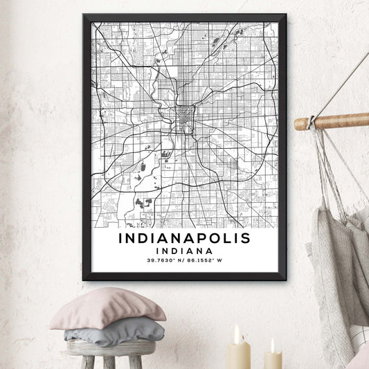 Indianapolis,Indiana Map Print