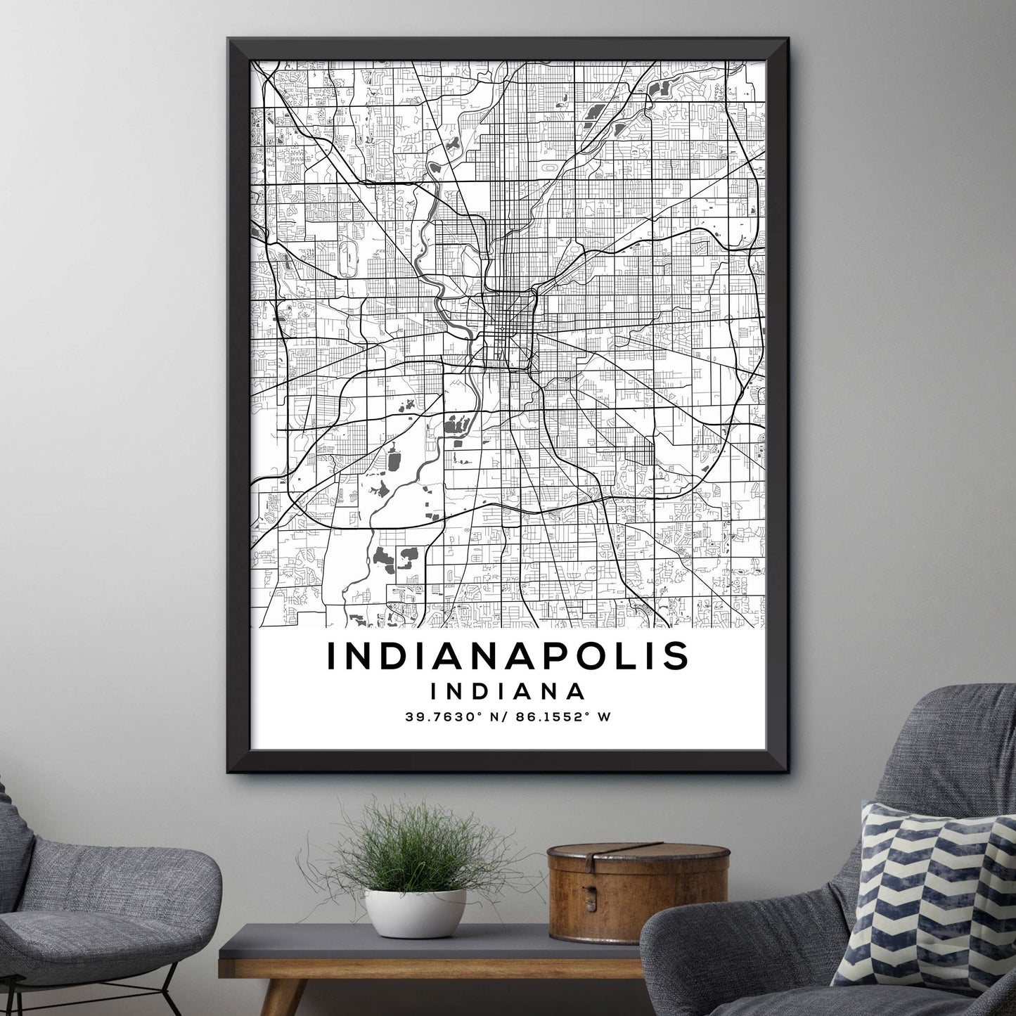 Indianapolis,Indiana Map Print