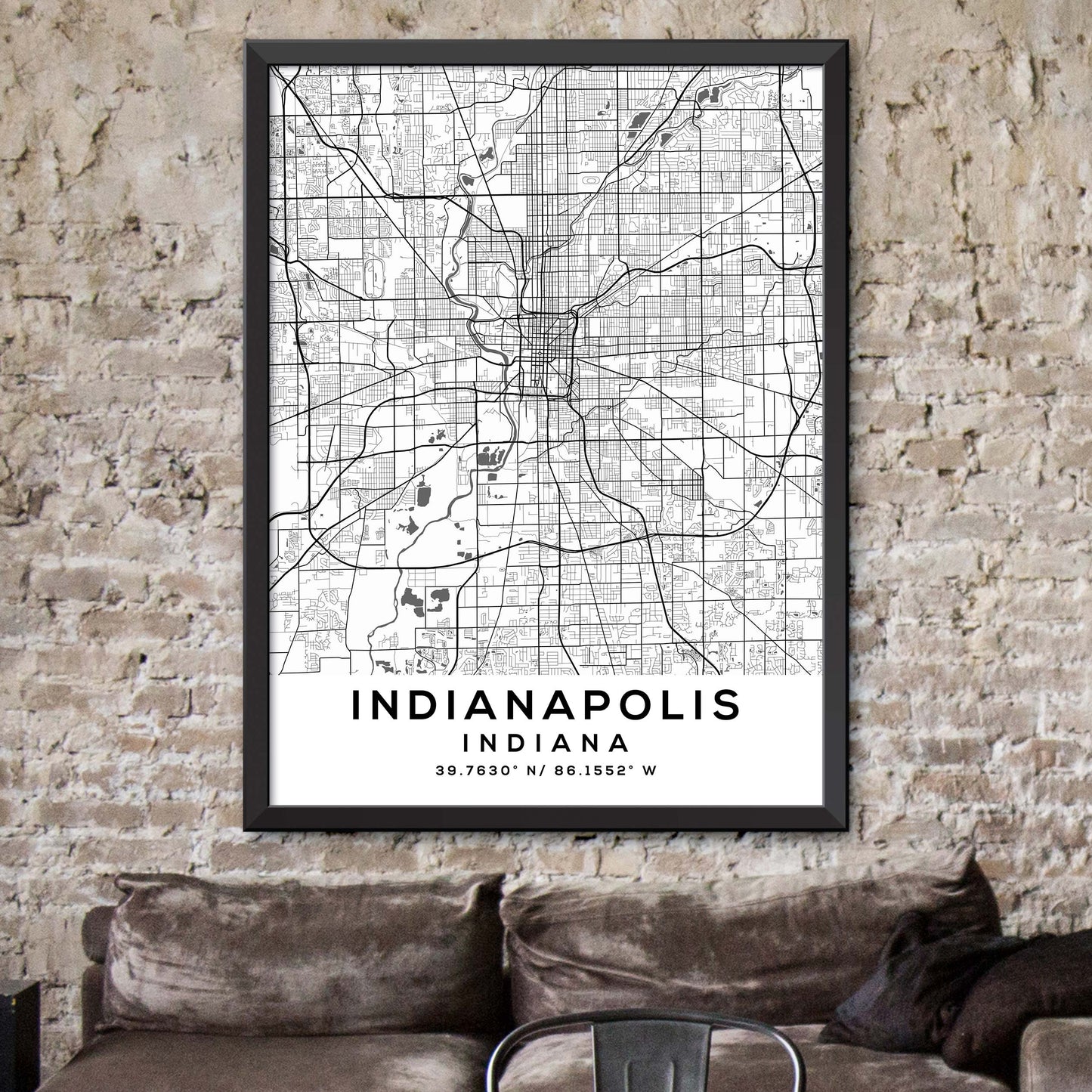 Indianapolis,Indiana Map Print