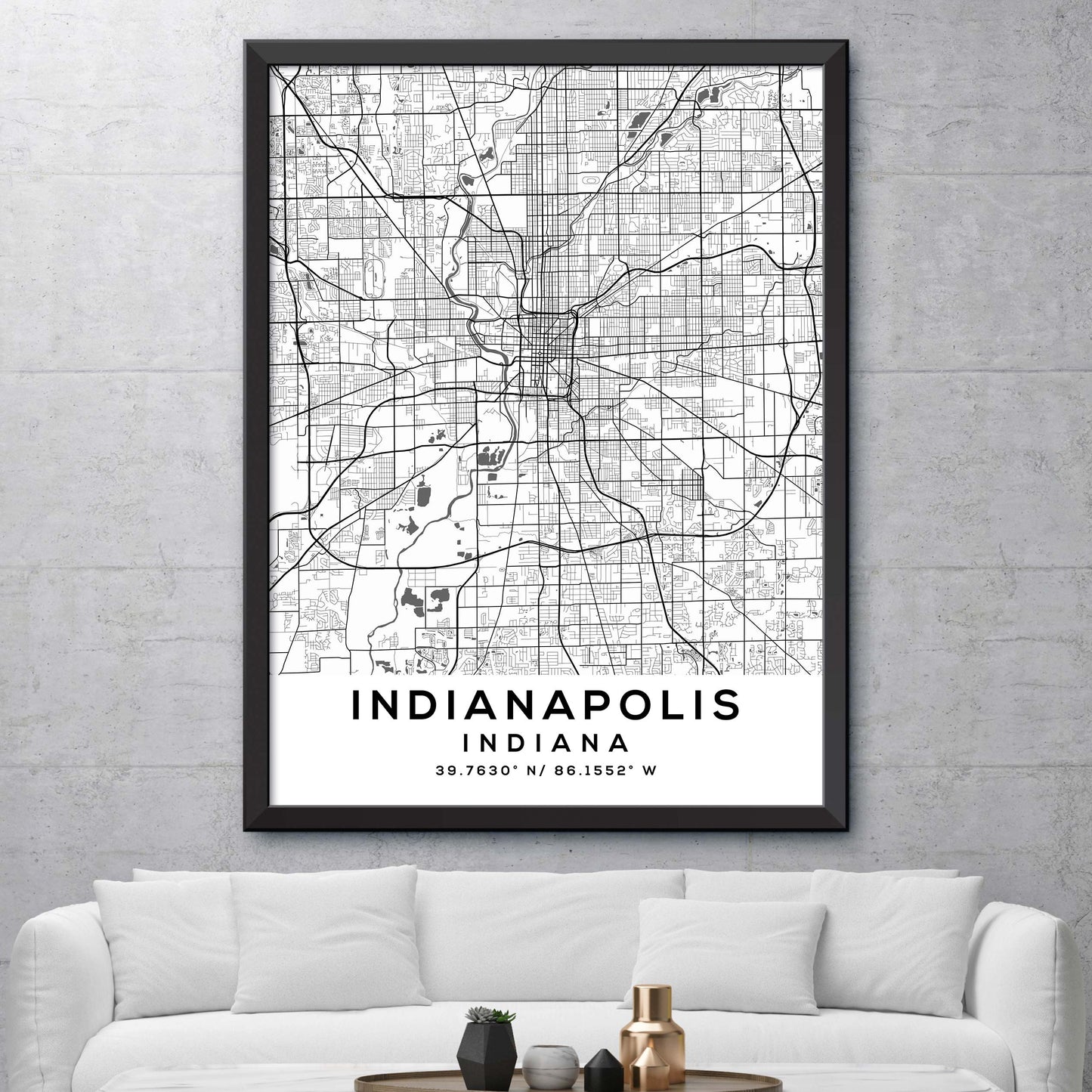 Indianapolis,Indiana Map Print