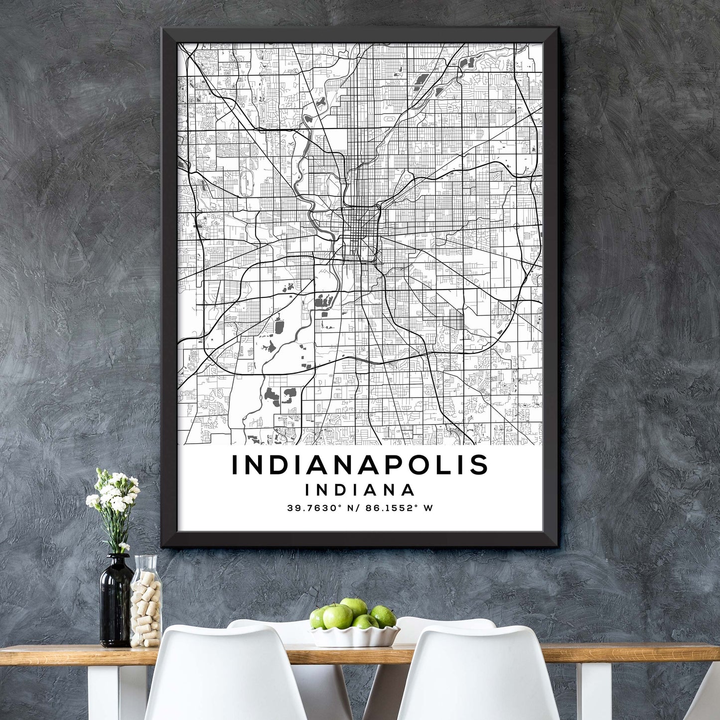 Indianapolis,Indiana Map Print