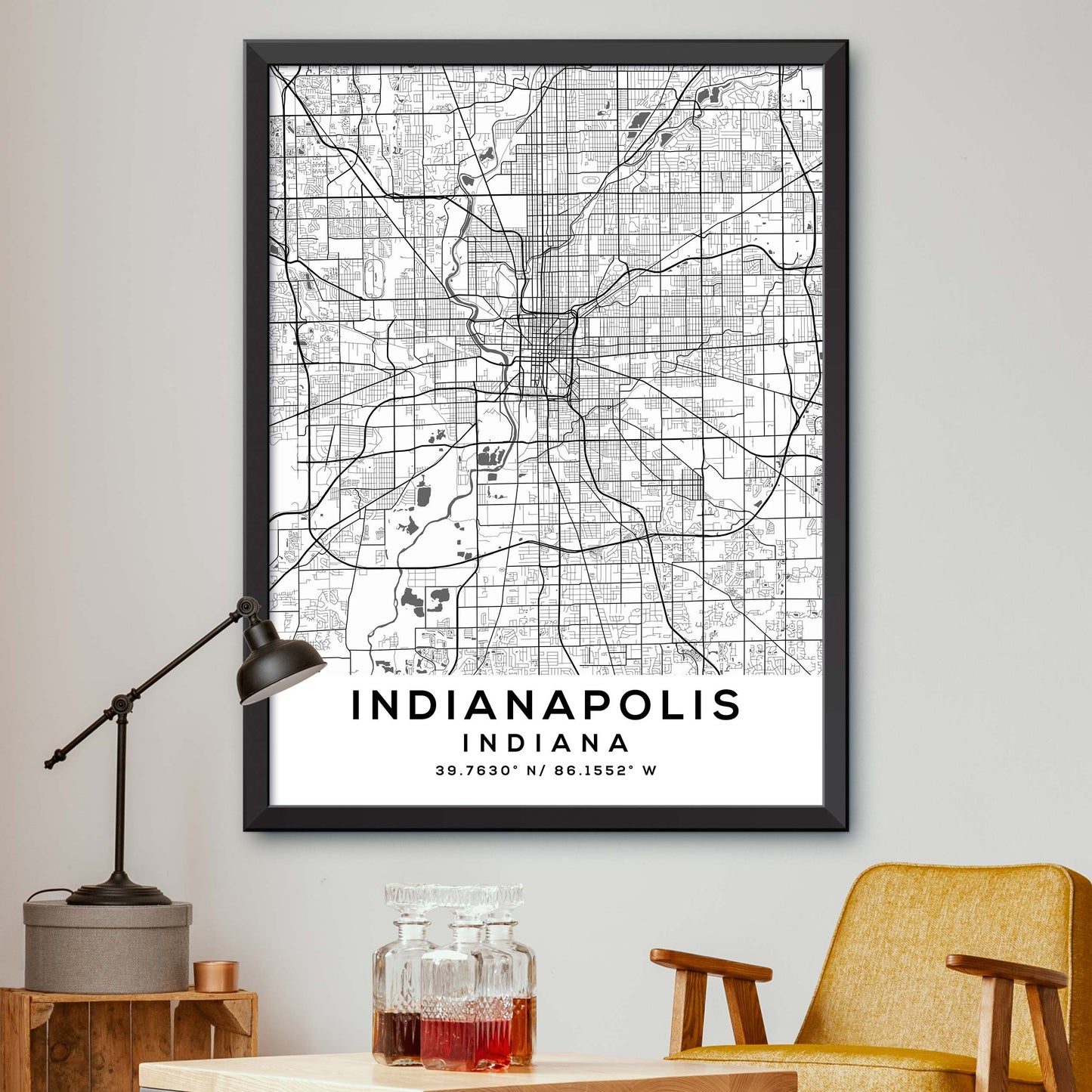 Indianapolis,Indiana Map Print