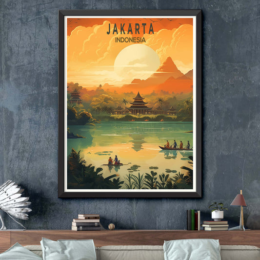 Jakarta Indonesia Poster - Jakarta Indonesia - Illustration Print