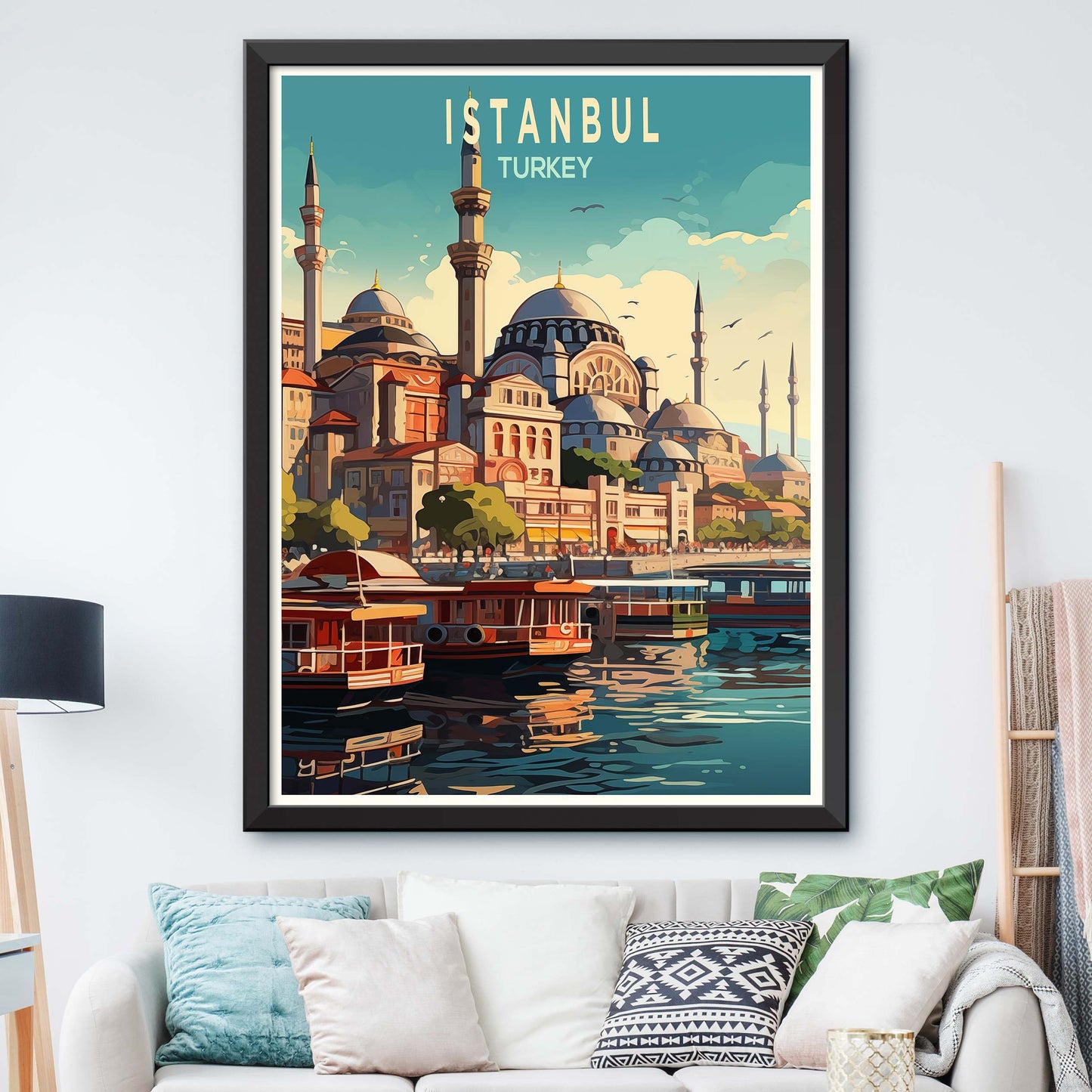 Istanbul City Travel Print, Istanbul Turkey Travel Poster Print