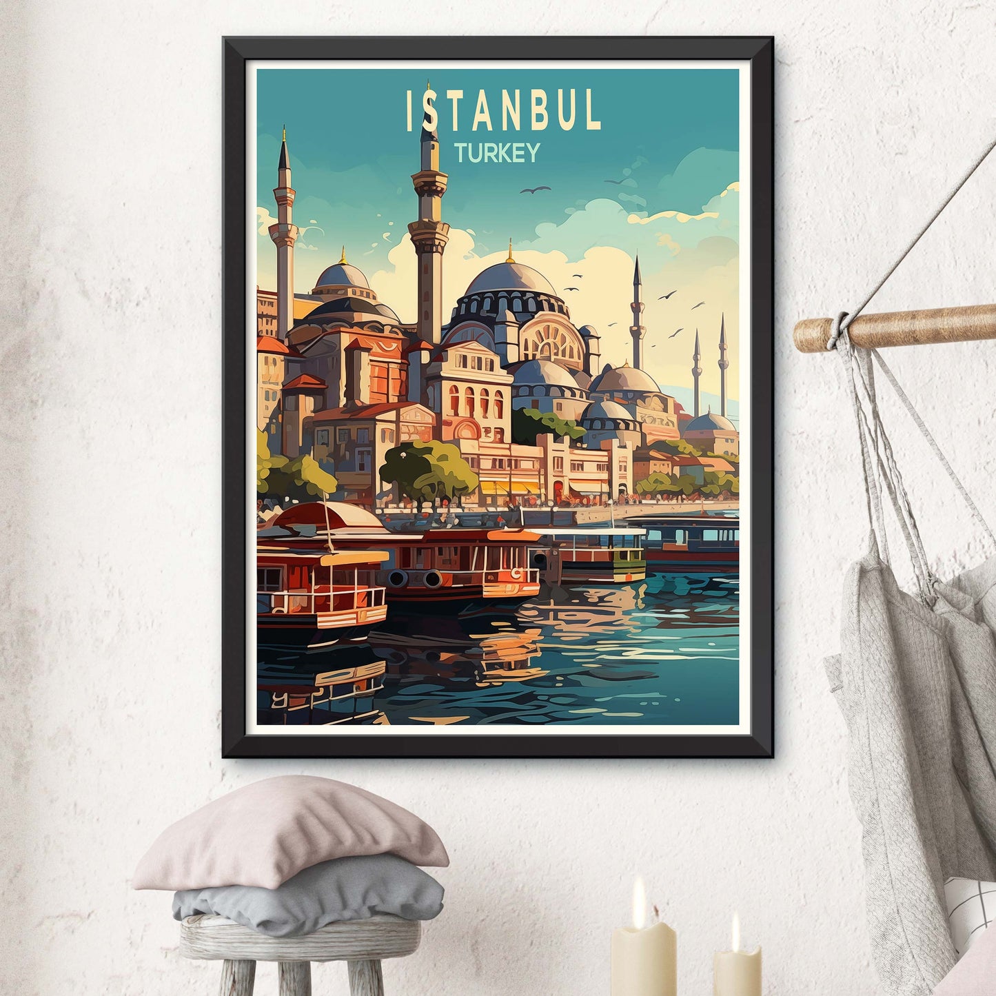 Istanbul City Travel Print, Istanbul Turkey Travel Poster Print