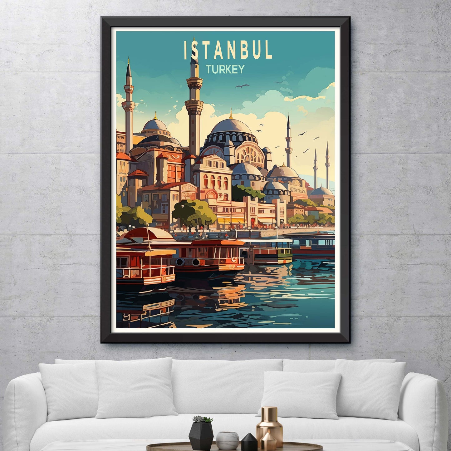 Istanbul City Travel Print, Istanbul Turkey Travel Poster Print